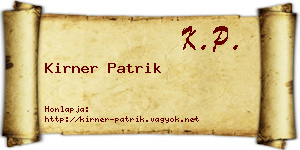 Kirner Patrik névjegykártya